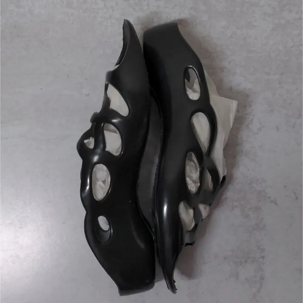 Pokhara by Borg Black Y2K Slip-on Jelly Sandals - Size 35/2; 36/3 (see meas)